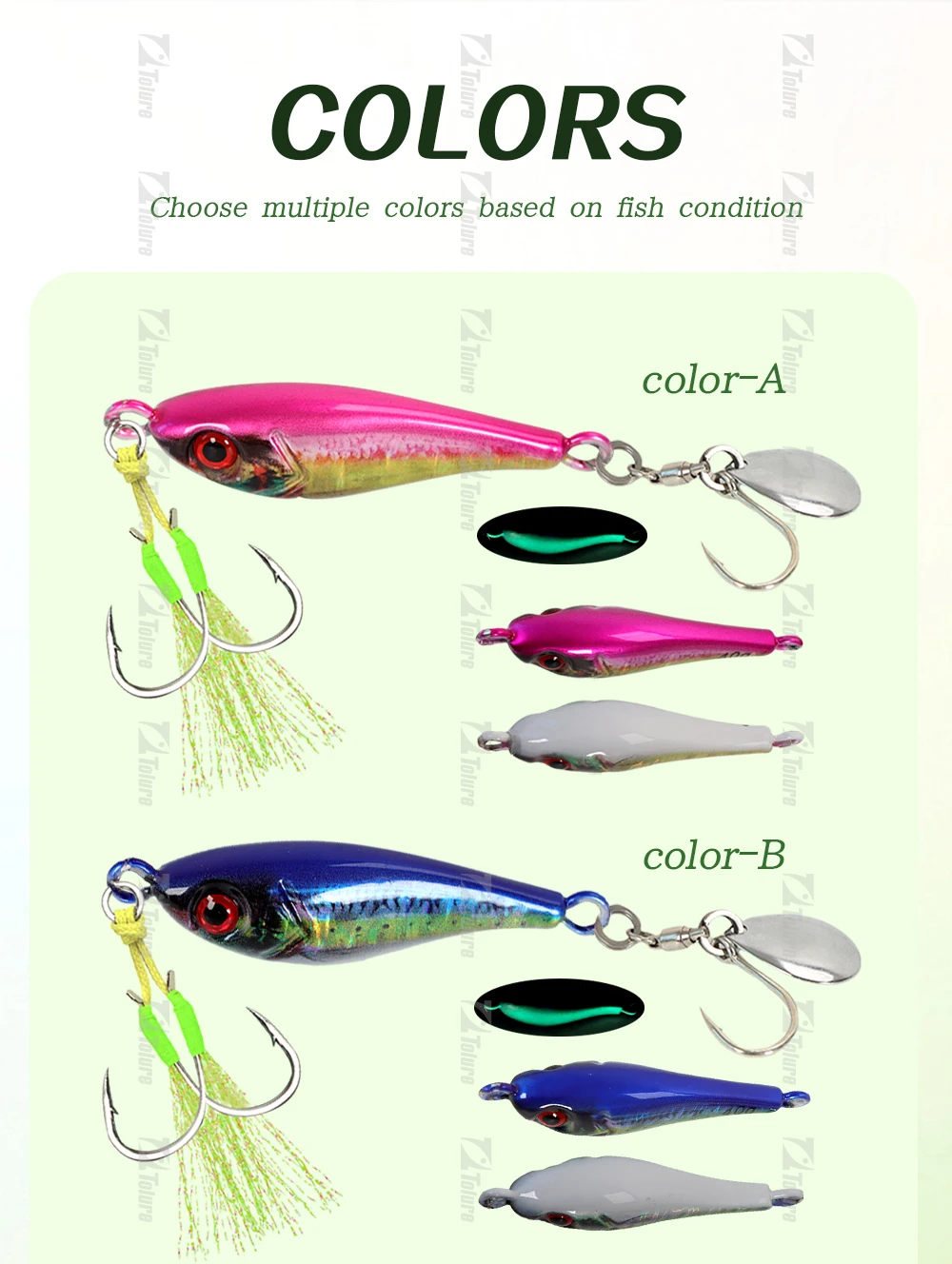 TOLU Neue 40g 60g 80g Schnell Sinkende Hartmetall Jigs Japan Laser Haut Thunfisch Angeln Jig locken Salzwasser Mit Spule Haken – Detail 3
