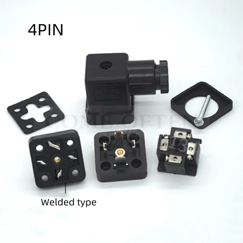 صمام لولبي DIN43650A Solenoid Valve Kits Plug 0200SZ Hydraulic Solenoid Valve Junction Box 4PIN 3PIN Square Plastic Hole Distance الهيدروليك — تفصيل 2
