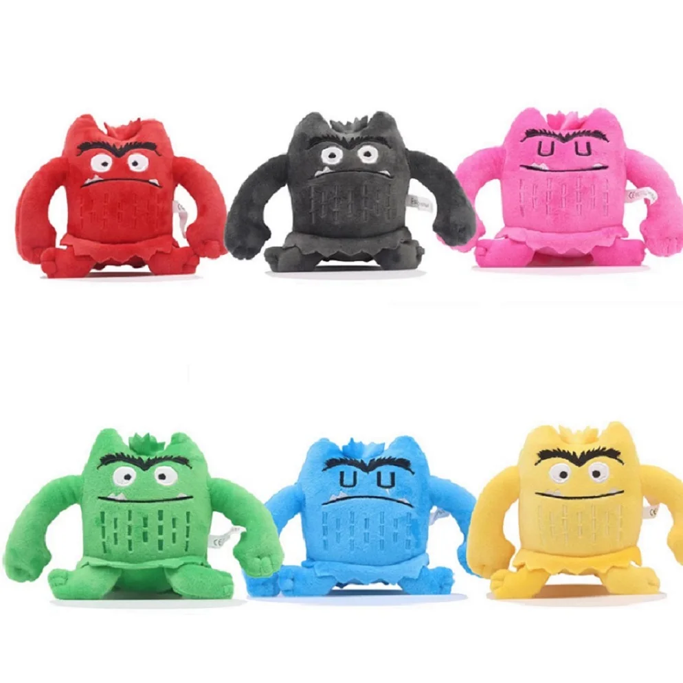 6 stks/set Kawaii De Kleur Monster Pluche Pop Kinderen Monster Kleur Emotie Plushie Knuffel Voor Kinderen Verjaardagscadeautjes