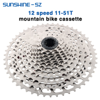 Sunshine-SZ MTB 12S Cassette 11-51T Mountain Bike 12V K7 Bicycle Sprocket 12 Speed Ratchet 51T for Shimano M6100 M7100 M8100