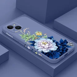 Blue Blossom Phone Case For iPhone 17 17 Air 16 16e 15 14 13 12 11 X XR XS  8 7 6 6S Plus Pro Max Mini Silicone Cover