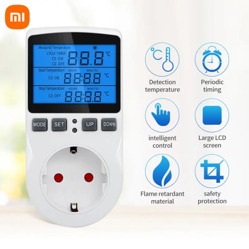 Xiaomi gniazdo timera termostat wielofunkcyjny regulator temperatury wylot z przełącznik czasowy sonda czujnika ogrzewania chłodzenia