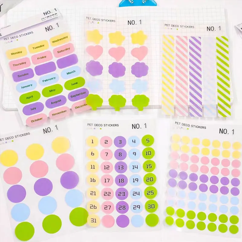 6sheets Cute Planner Calendar Stickers Journal Planner Index Stickers Notebook Bookmarks Daily Agenda Label Tags Stationery