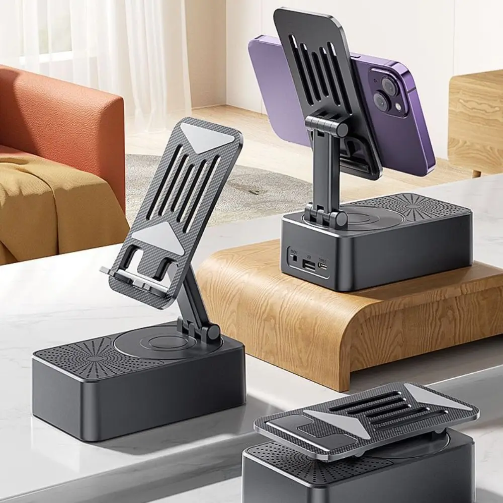 Foldable 3 In 1 Phone Bracket Rotating Non-slip Bluetooth Speaker Phone Stand Multi-Function Portable