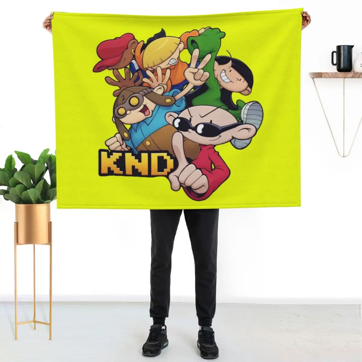 Codename: Kids Next Door: Showing Figures as Sign Throw Blanket Soft Plaid Hairys Bed Blankets