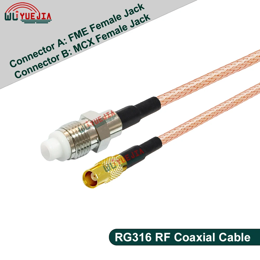 1Pcs RG-316 FME Female FME Male to MCX Female Straight or MCX Male Right Angle Connector 50-1.5 RF Coaxial Cable Jumper Pigtail