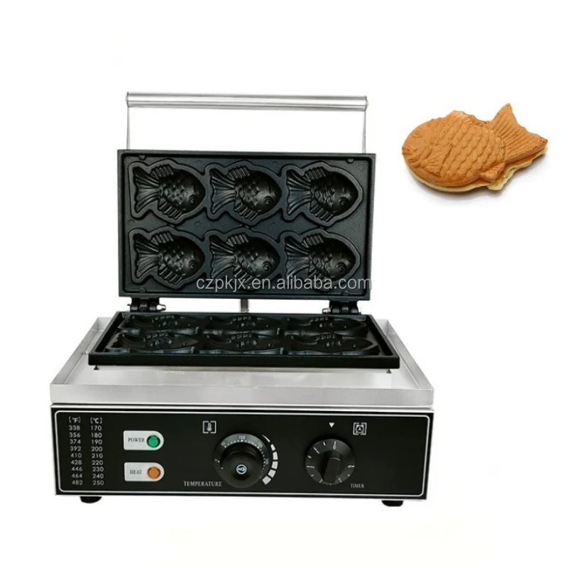 Easy Operation Electric Commercial Roasted Fish Shape Waffle Maker Machine Fish Taiyaki Making Machine Sandwich Makers for Snack