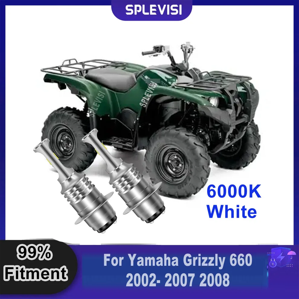 

12v H6 LED Headlight Headlamp Light Bulb OEM Replacement Better BeamFor Yamaha Grizzly 660 2002 2003 2004 2005 2006 2007 2008