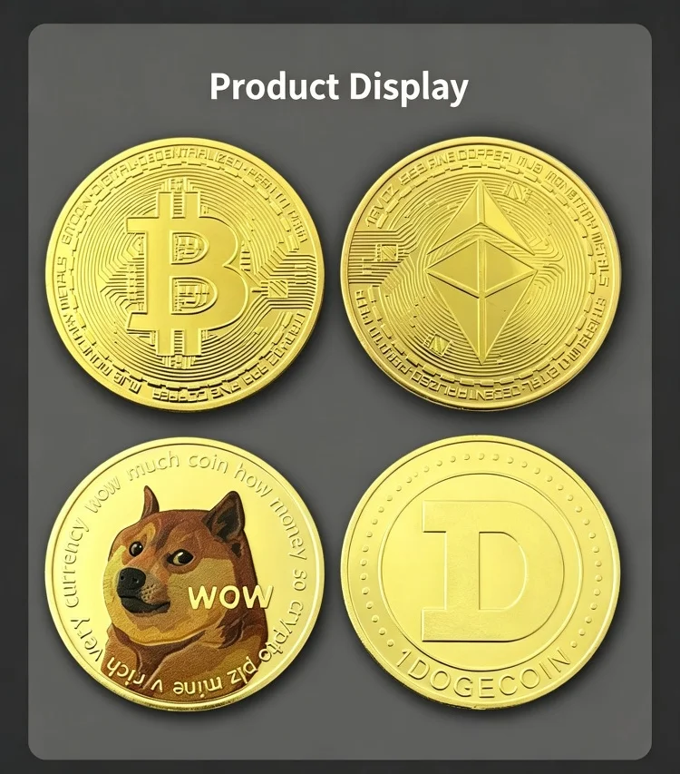 Virtuelle Währung BTC Bitcoin Weltwährung Münze Gedenkmünze Ethereum Dogecoin Sammlerstück Kreatives Geschenk – Detail 7