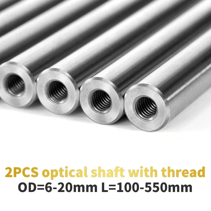 

Linear shaft OD6/8/10/12/16/20mm Length100-550mm with two ends of M3/M5/M6 thread hole depth of 8-16mm Chromed Harden Rod Shaft