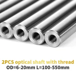Linear shaft OD6/8/10/12/16/20mm Length100-550mm with two ends of M3/M5/M6 thread hole depth of 8-16mm Chromed Harden Rod Shaft