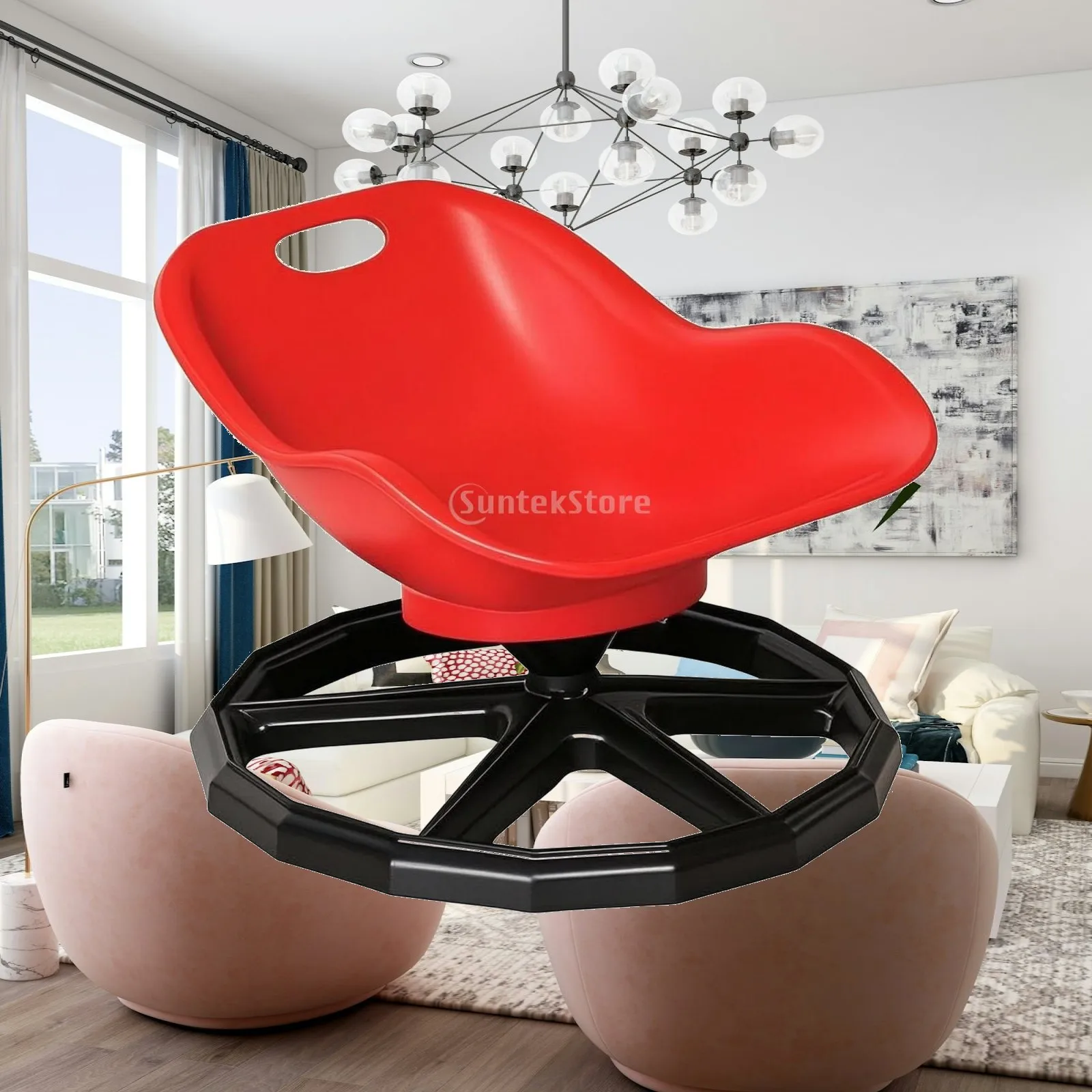 Children Rotating Balance Chair with Backrest for Sensory Integration and Vestibular Exercise Toy