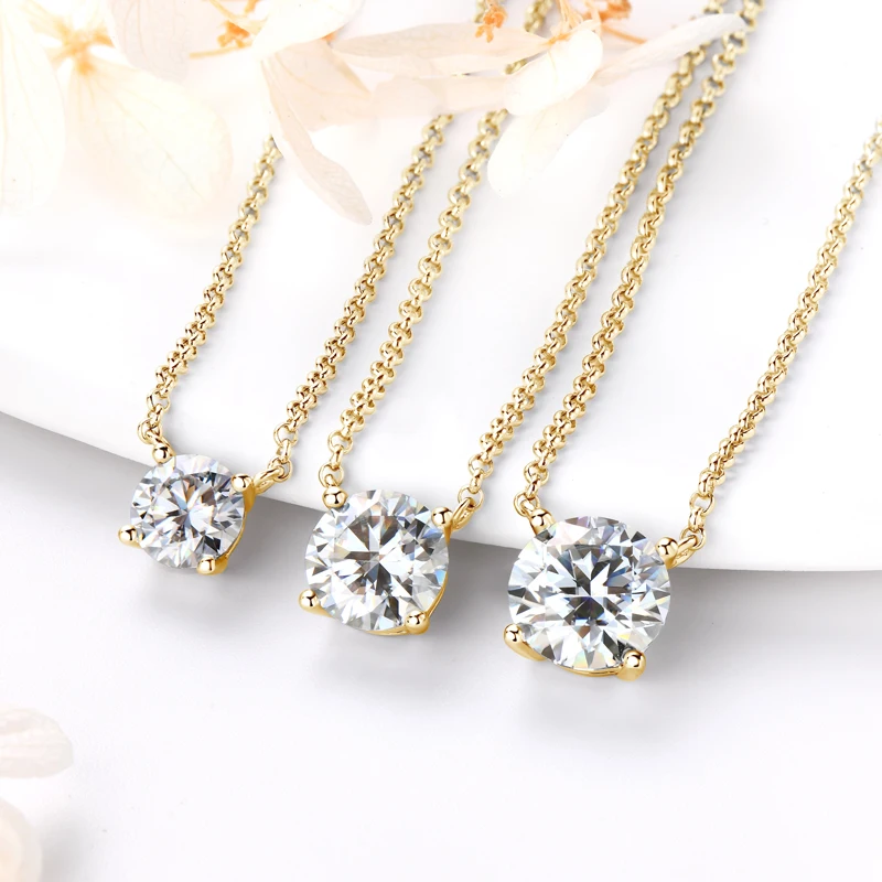 Lnngy 1CT 2CT 3CT zertifizierte Moissanit-Anhänger-Halskette für Damen, S925-Sterlingsilber, Solitär-Tropfen-Halsketten, Schmuck, Geschenk – Detail 13