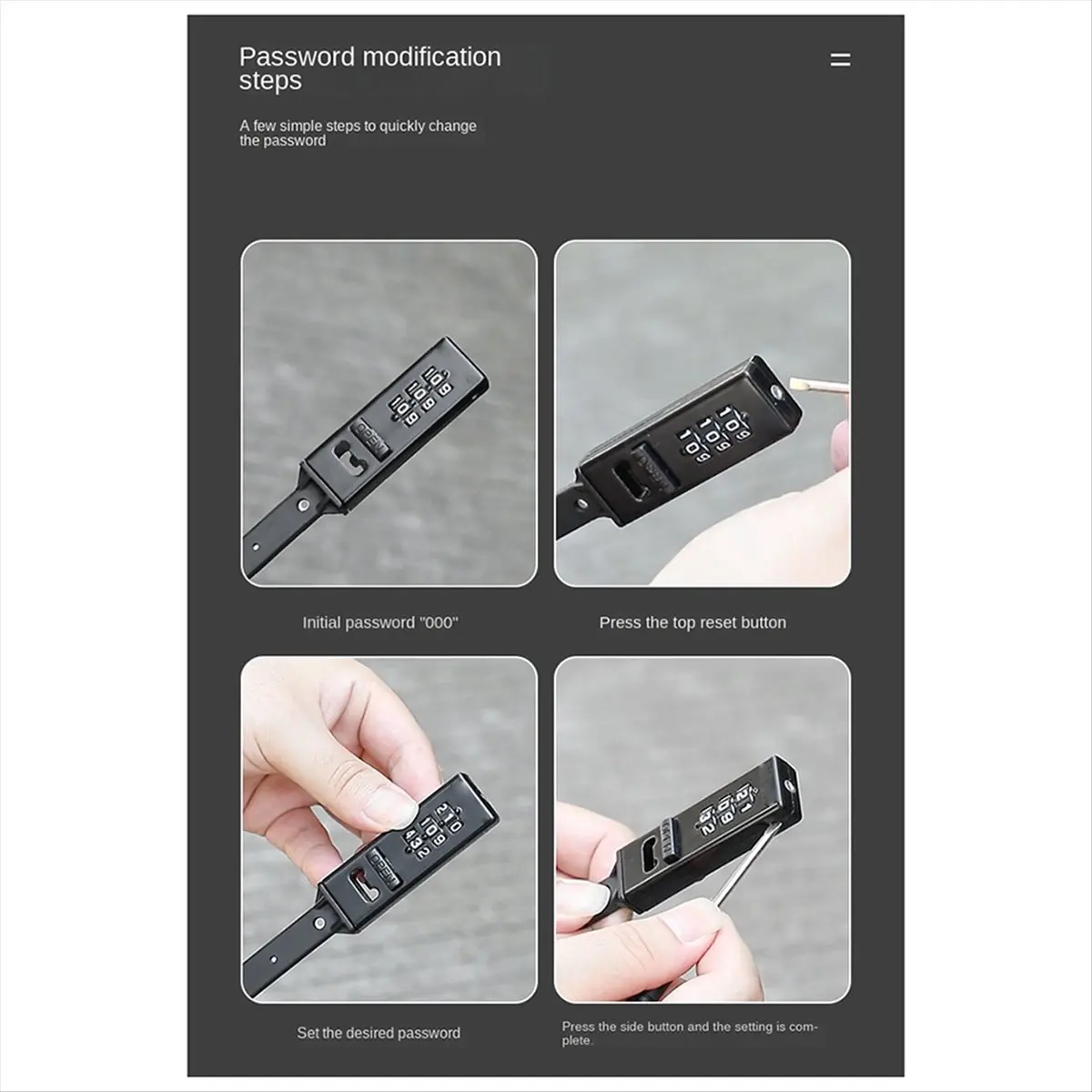 

XFDZ 3-Digit Password Helmet Lock, Bicycle Password Lock, Electric Scooter, Mountain Bike, Road Bike, 3-Digit Helmet Lock