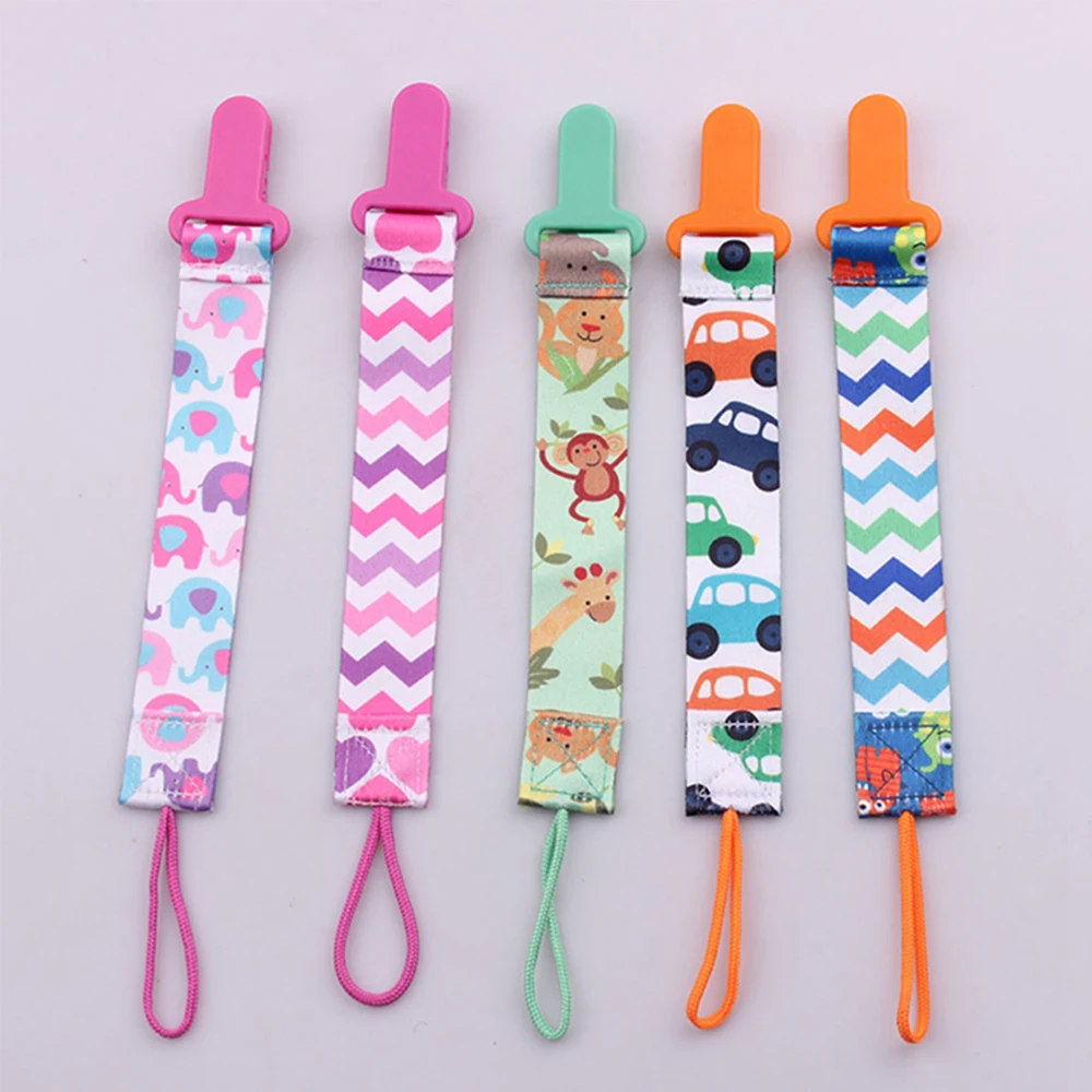 Cartoon Print Dummy 3 Pcs/Set Soother Holder Pacifier Chain Nipple Holder Pacifier Clip Baby Pacifier