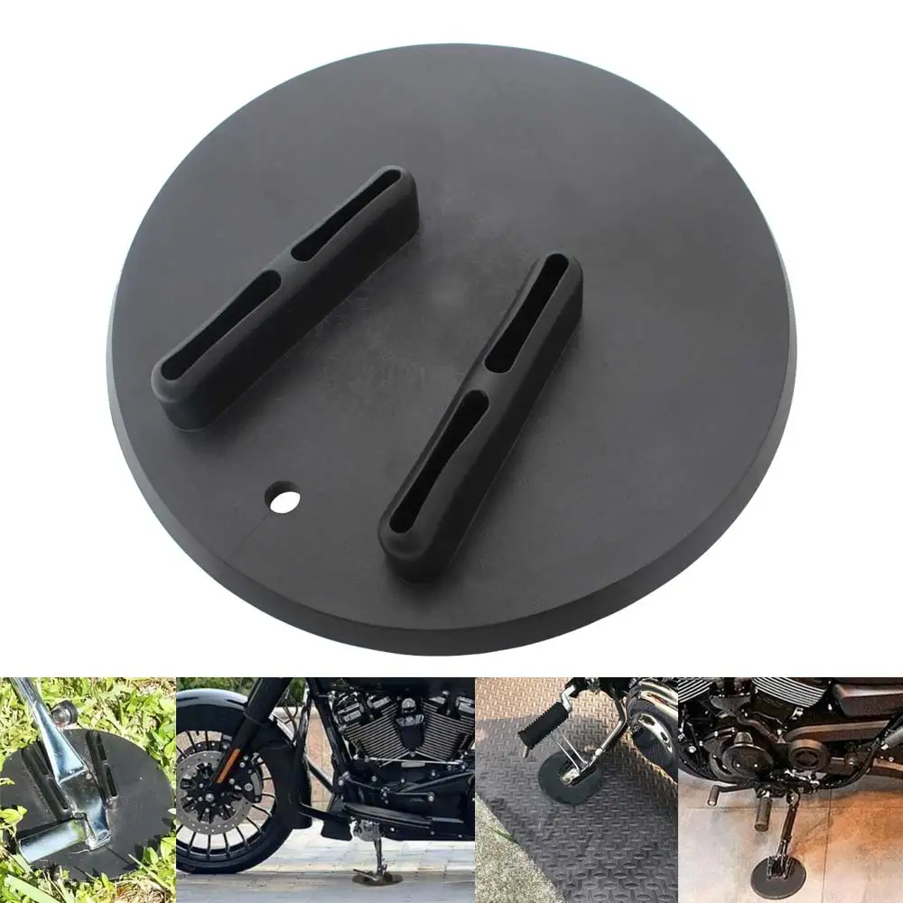 Motorcycle Side Kickstand Jiffy Stand Coaster Pad For Harley Touring XL Dyna Universal Rubber 6.4