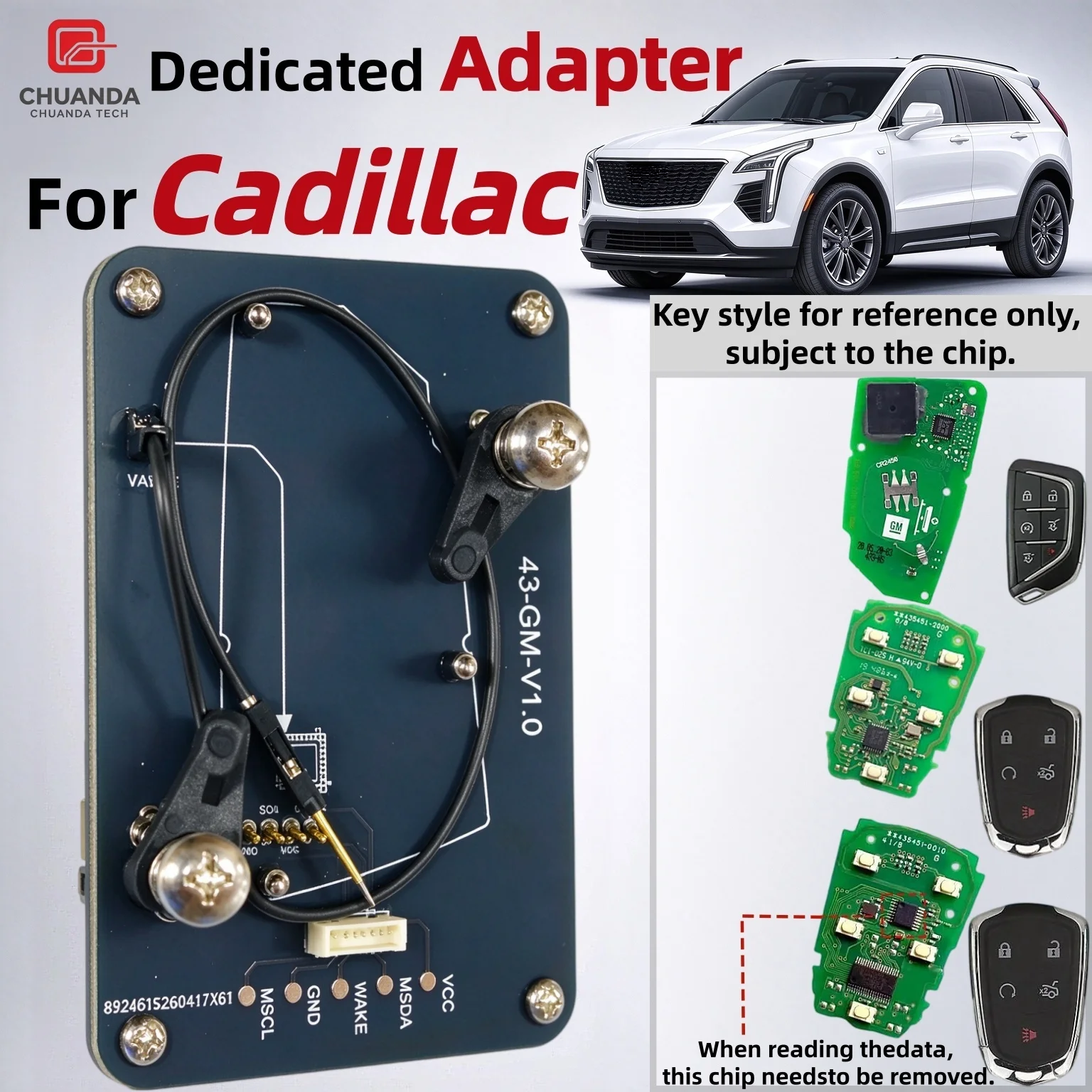 Suitable for Cadillac Exclusive Adapter, Compatible with Cadillac Smart Remote Key, Compatible with Nxpkiller Keydiy Xhorse Cg Kydz Devices, No-Welding Read-Write Programming Socket