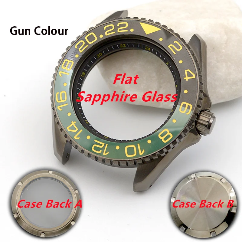 Gun Colour Men's Watch Case Sapphire Glass 28.5 Dial Fit NH34 NH35 NH36 4R 6R Japan Automatic New Design Watch Access