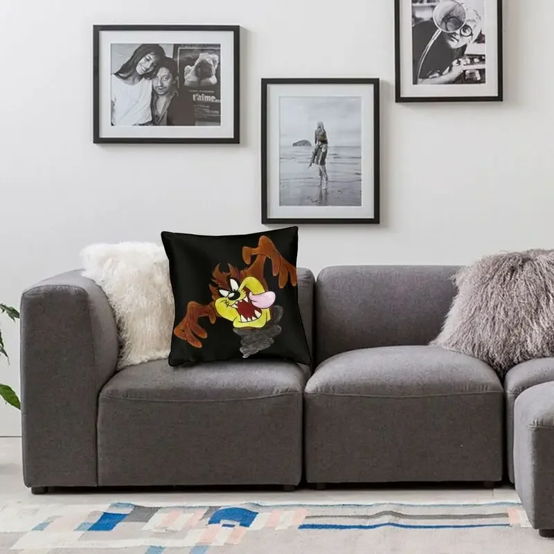 Cartoon Tasmanian Devil Pillowcover Home Decorative Taz Cushion Cover Throw Pillow for Sofa Double-sided Printing