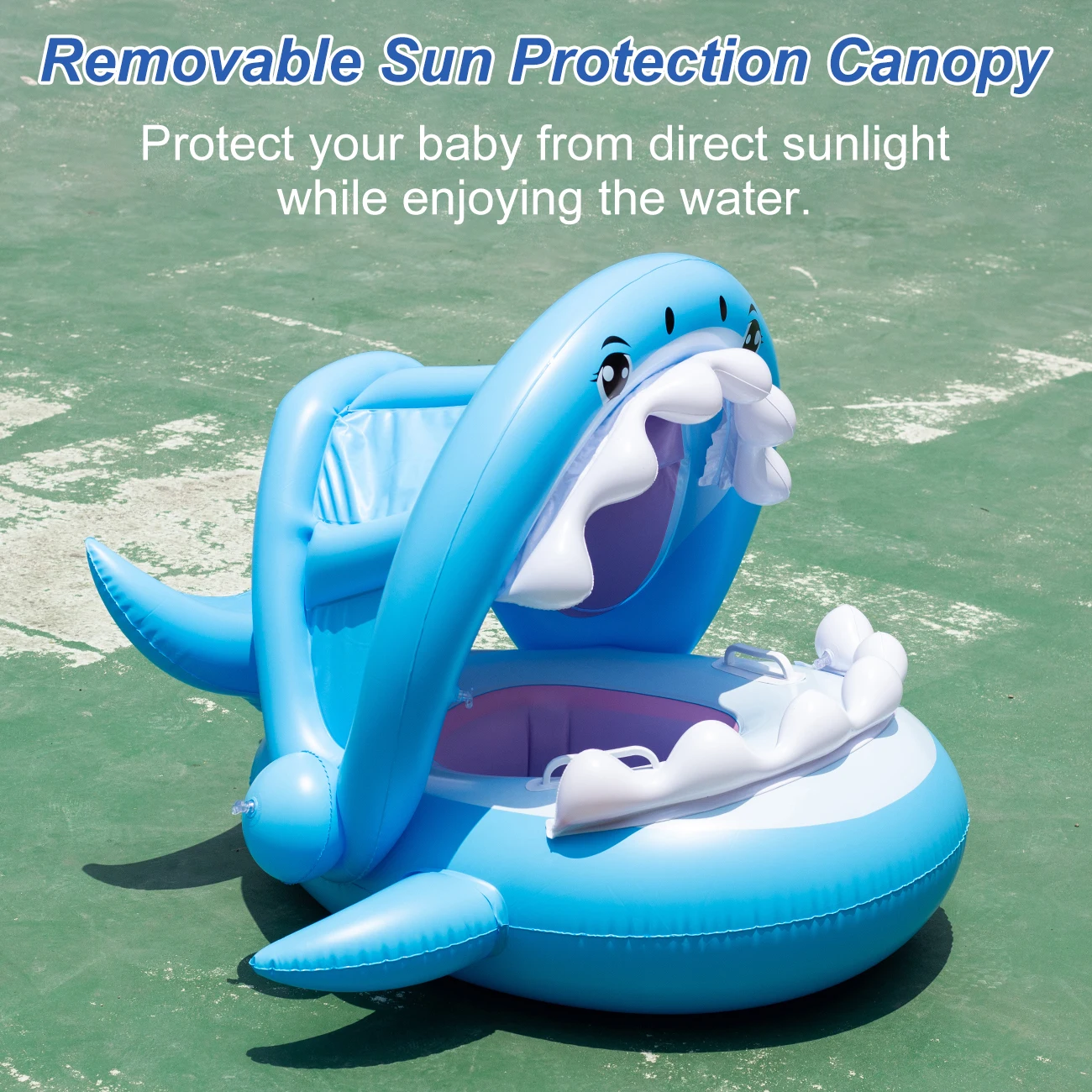 1PC Canopy Shade Shark Float Seat – ultimatives Sommerwasserspielzeug für Kinder, tragbarer und kindersicherer Poolschwimmer