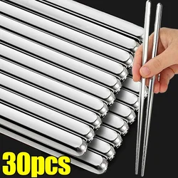 Stainless Steel Chopsticks Set Chinese Metal Non-slip Steel Chopstick Kit Portable Reusable Food Sushi Sticks Home Kitchen Tools