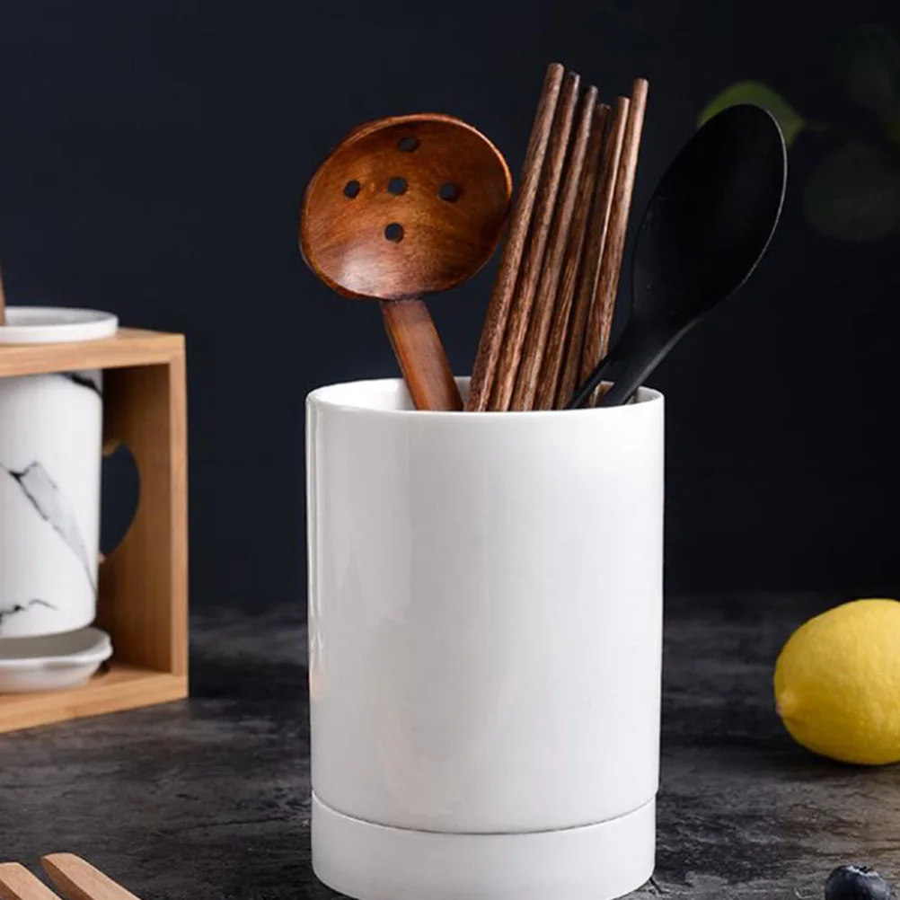 

Керамический держатель для палочек для еды, универсальный органайзер для посуды, кухонный органайзер, белый, устойчивый к царапинам, легко чистится, микроволновая печь