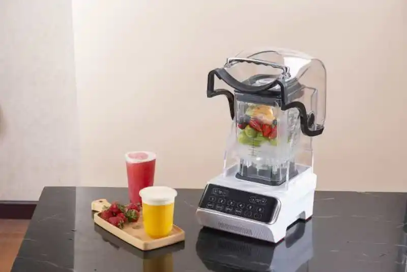 المهنية 1800 واط فرش موتور تيار مباشر خلاط تجاري عازلة للصوت المحمولة خلاط الفاكهة للاستخدام المنزلي والفندق