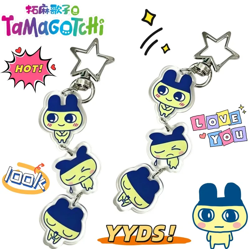 Nouveau porte-clés en acrylique Tamagotchi Mametchi, pendentif décoratif pour sac à dos, motif dessin animé bidimensionnel, mignon et créatif