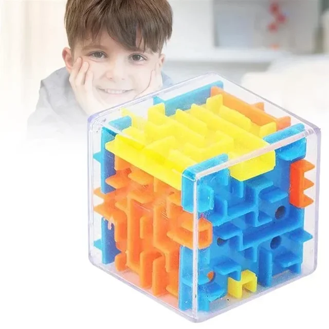 Labirynt 3D Magiczna kostka Sześciostronna przezroczysta kostka Puzzle Speed Cube Rolling Ball Magic Cubes Labirynt Zabawki dla dzieci Zabawki antystresowe