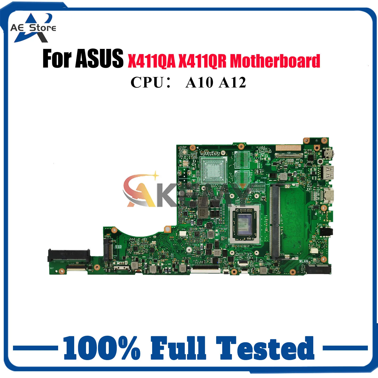 

X411QA Материнская плата для ноутбука ASUS VivoBook X411QR S4200U r421u S4000V X411Q X411QA Материнская плата с процессором A10 A12 100% tests OK stk
