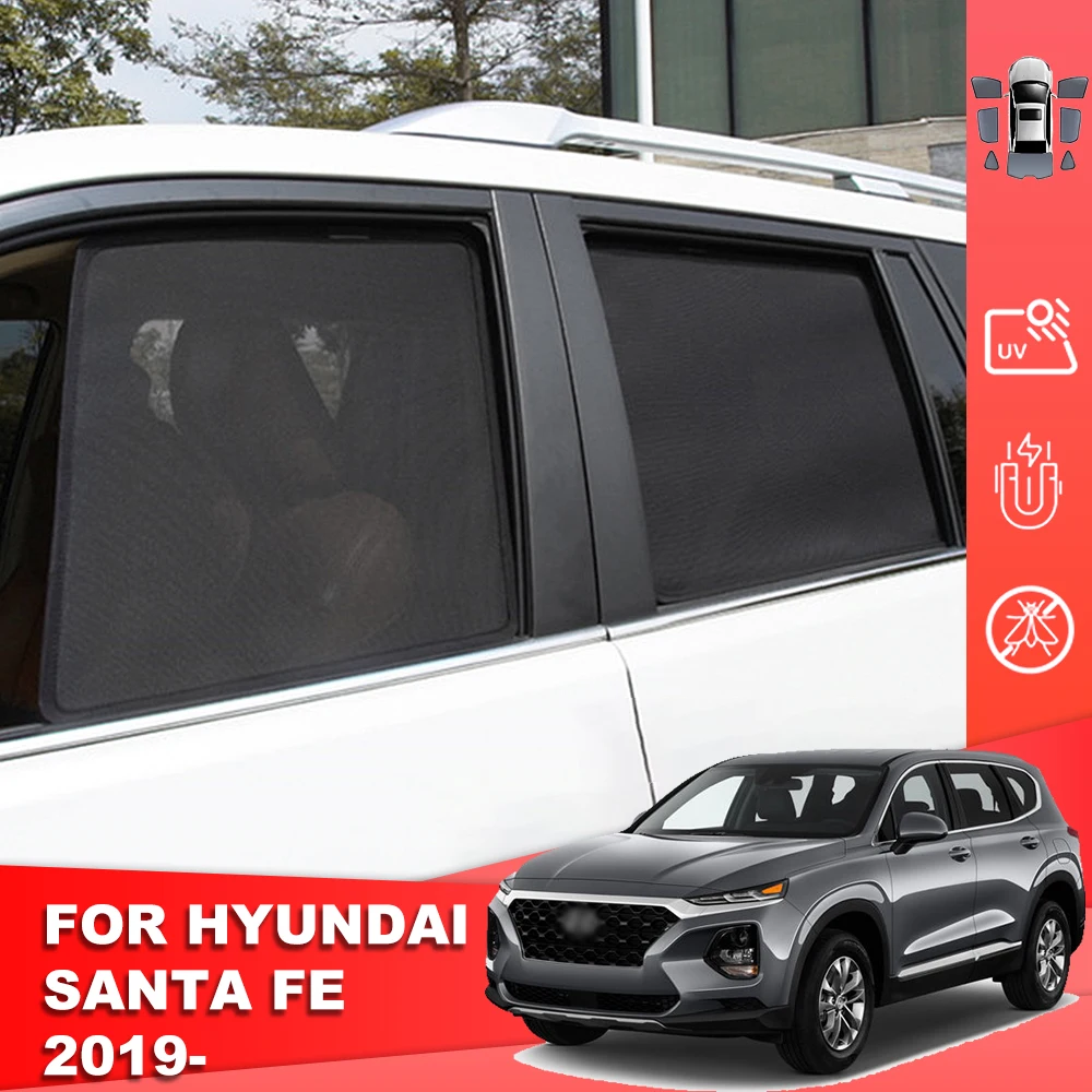 

For Hyundai Santafe TM Santa fe 2019-2023 Magnetic Car Sunshade Shield Front Windshield Curtain Rear Side Baby Window Sun Shade