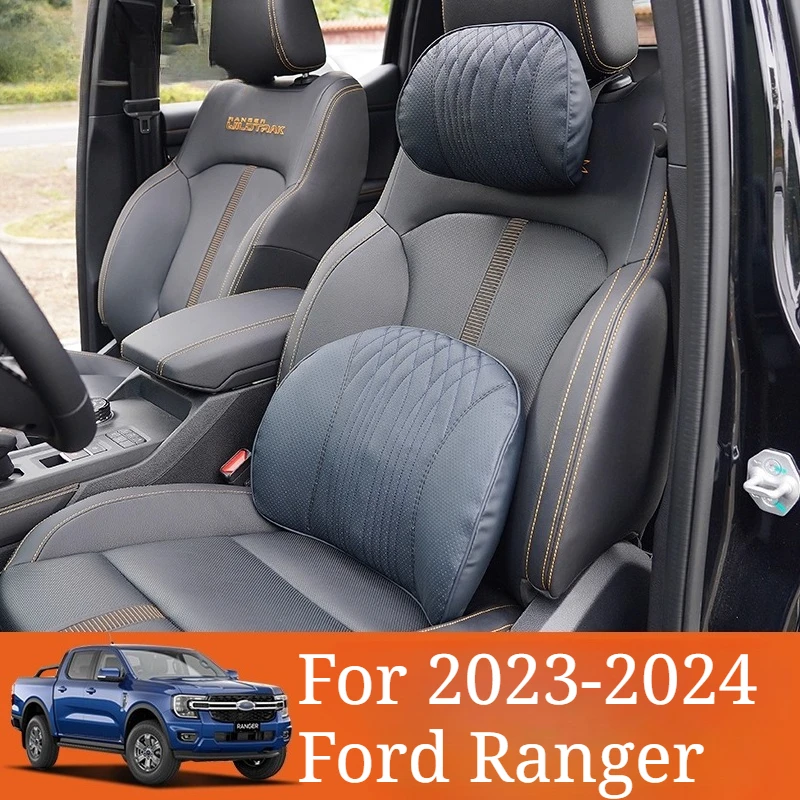 Headrest Waist Special Memory Cotton Seat Neck Protection with Ventilation Hole for 2023 2024 Ford Ranger Interior Modification