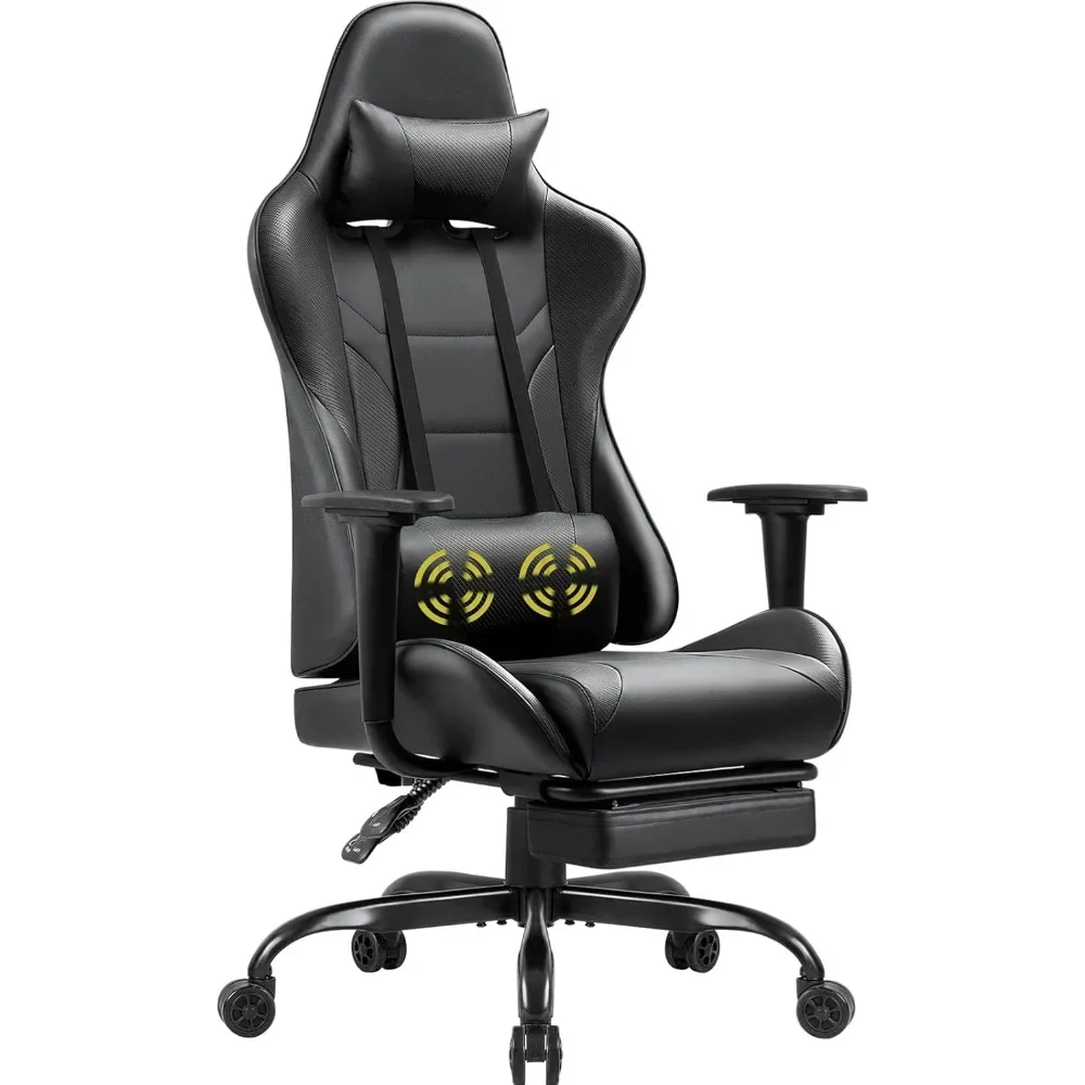 

Gaming Massage Computer Office Chair Ergonomic Desk Chair with Footrest Racing Executive Swivel Adjustable