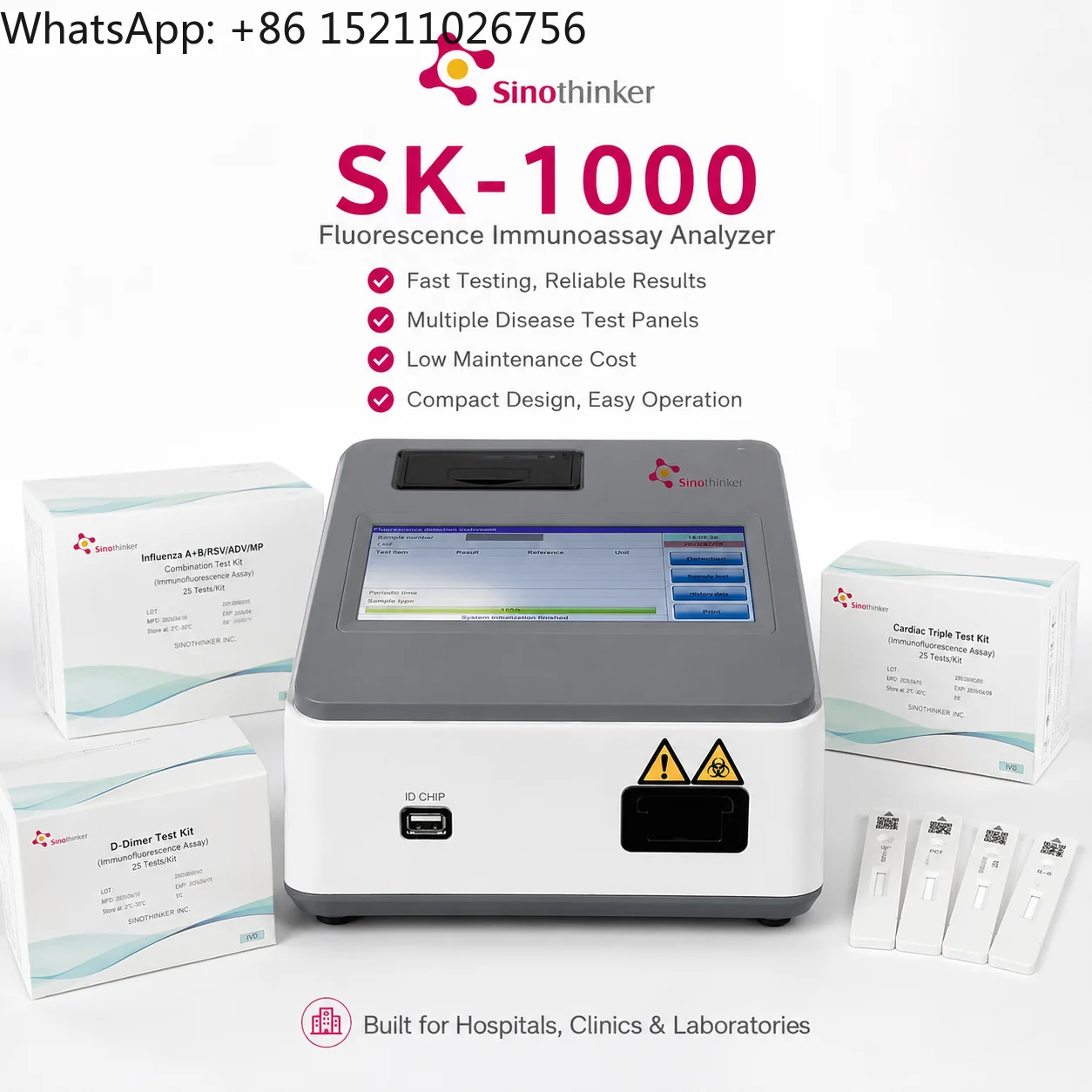 Biochemistry POCT Immunoassay Analyzer SK1000 POCT Machine for Immunoassay Testing