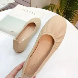 Round Toe Woman Flats Casual Korean Style Shoes For Women Beau Today Luxury Brand Social Hot Trendy Cheap Clearance Stylish