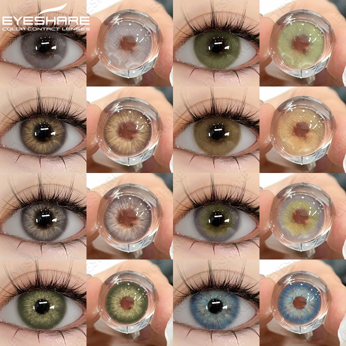 EYESHARE 1 пара натуральных контактных цветных линз для глаз, линзы для макияжа седых глаз, бронзовые линзы для учеников, красивые линзы для макияжа, контакт для голубых глаз