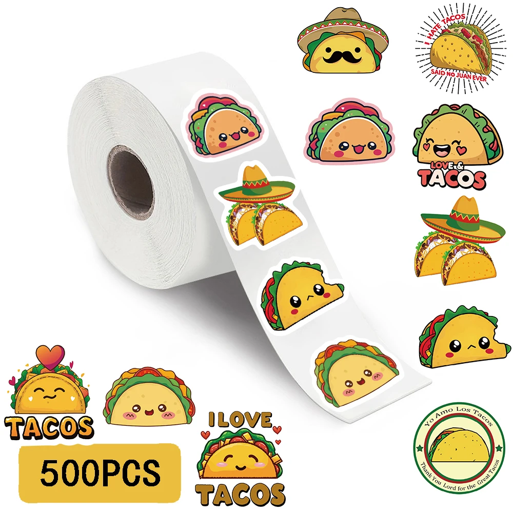 500 SZTUK Naklejek Taco Roll Nostalgia Harajuku Streetwear Scrapbooking Kawa Telefon Casual Skateboard Moda Estetyczne Naklejki