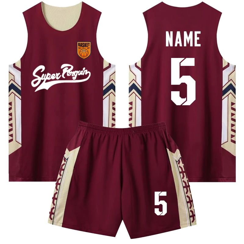 Men Double-side Match Uniforms Reversible Basketball Jerseys Set Sport Clothes Jerseys Youth Customize Basketball Shirt Shorts