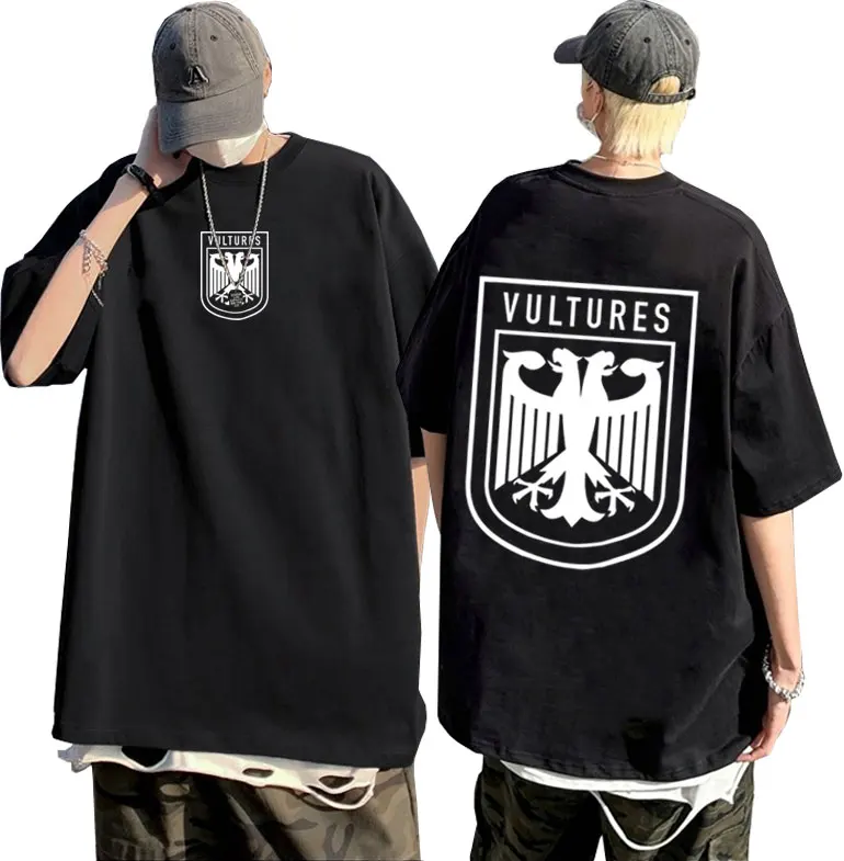 Rapper Kanye West Vultures New Music Album Print Tshirt Men Women Hip Hop Oversized Short Sleeve Male Fashion Casual T Shirts