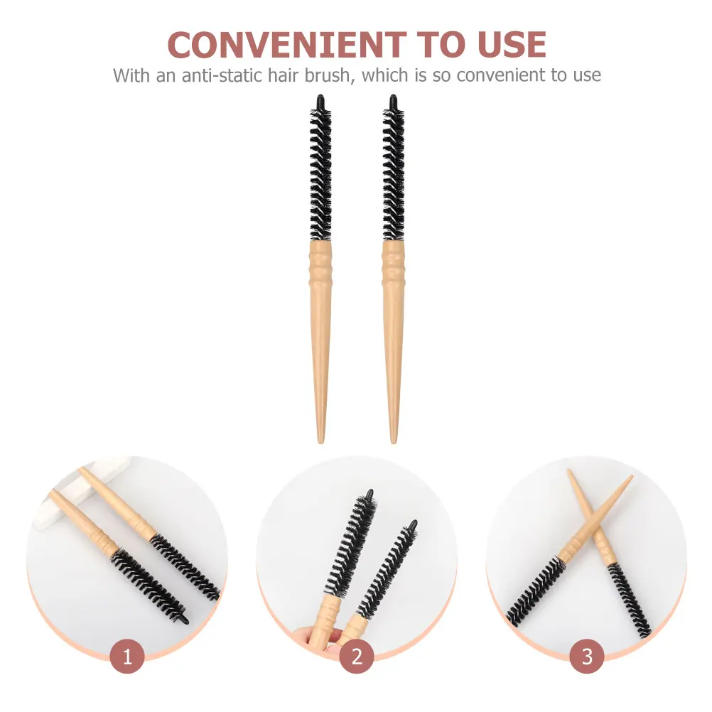

2pcs Roll Brush Comb for Blow Drying Curls Hairbrushes Women Men Large Round Brush Detangle Knots Massages Scalp Smoother Hair