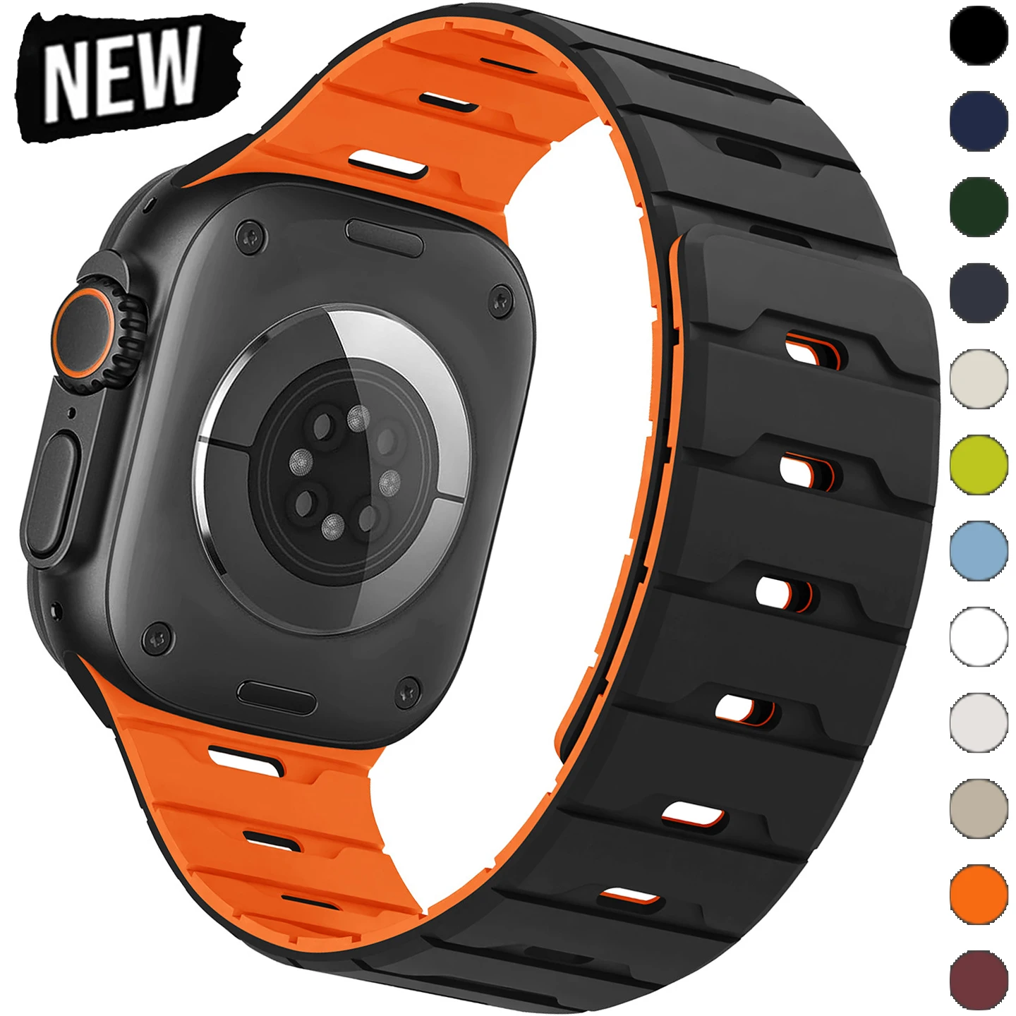

Silicone Loop Magnetic Strap for Apple Watch Band 44mm 40mm 45mm 49mm 41mm 42 46mm Bracelet IWatch Series 8 SE 6 7 Ultra 2 9 10