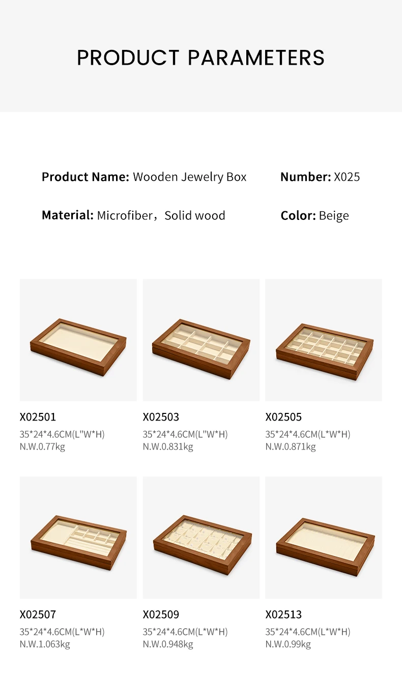 Wooden 3 in1 Multi-function Jewelry Display Box High quality Microfiber Ring Earring Bangle Organizer Case Luxury Storag Box