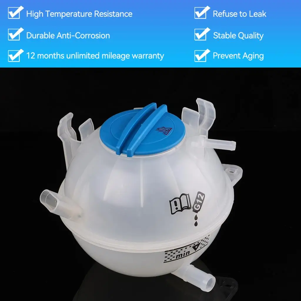 OEMASSIVE Coolant Radiator Reservoir Expansion Tank W/ Cap For Audi A3 Q3 TT VW Jetta Golf MK5 MK6 Tiguan Passat CC Beetle Eos