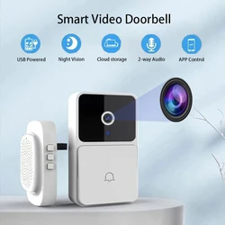 WiFi Video Doorbell Wireless HD Camera Night Vision Smart Home Security Two-Way Intercom Doorbell Set Video Call Photo Recording