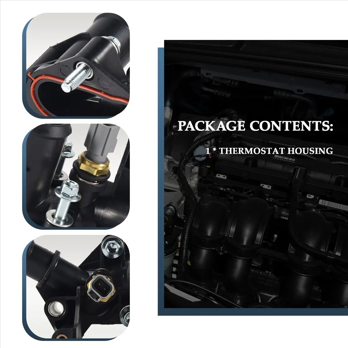#45C (black)Cooling System Thermostat Housing for Ford Fiesta Focus 2012-2016,Automotive Parts & Accessories