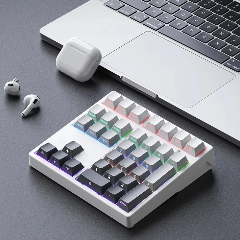Teclado numérico A35 con cable monomodo 34 teclas RGB Mini teclado de oficina accesorios para juegos teclados mecánicos digitales regalos