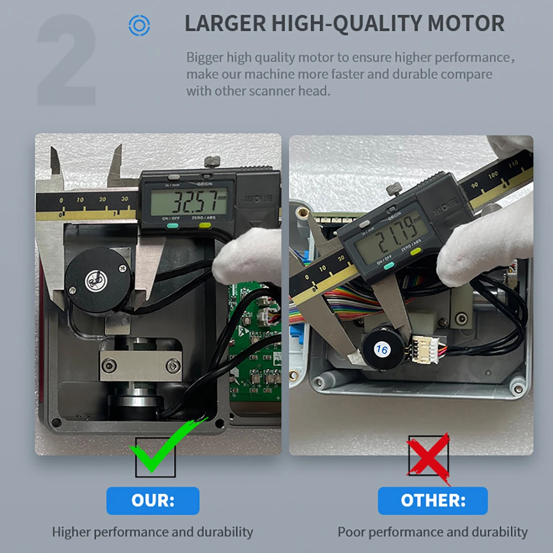 Fiber Laser Marking Machine Scanner Head 9000mm/s Fast Speed High Quality Silicon Mirror Aluminum Cover FL7210 Galvanometer