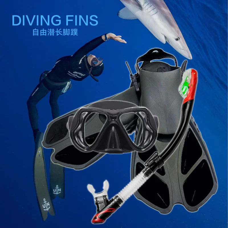 Adult Scuba Diving Swimming Fins Professional Adjustable Shoes Silicone Submersible Snorkeling Foot Monofin Diving Flippers mask