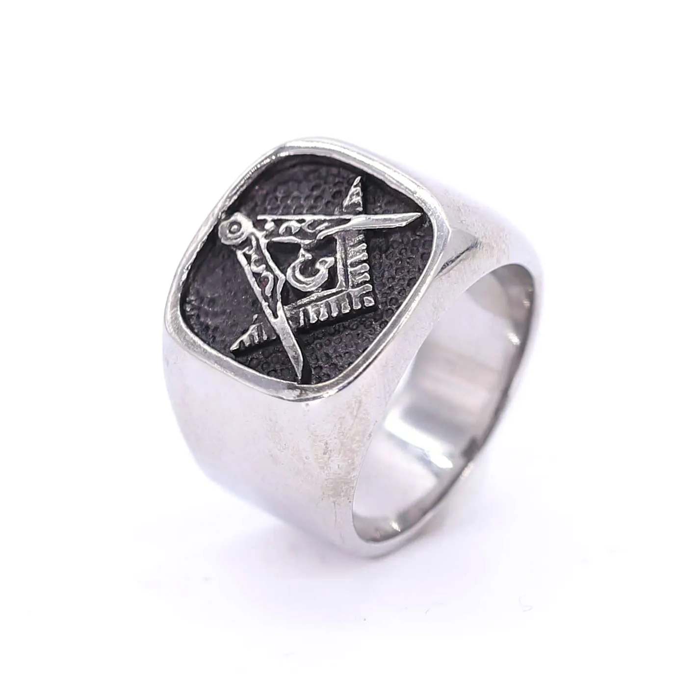 Stainless Steel Masonic Vintage Men's Personality Ring Custom Jewelry