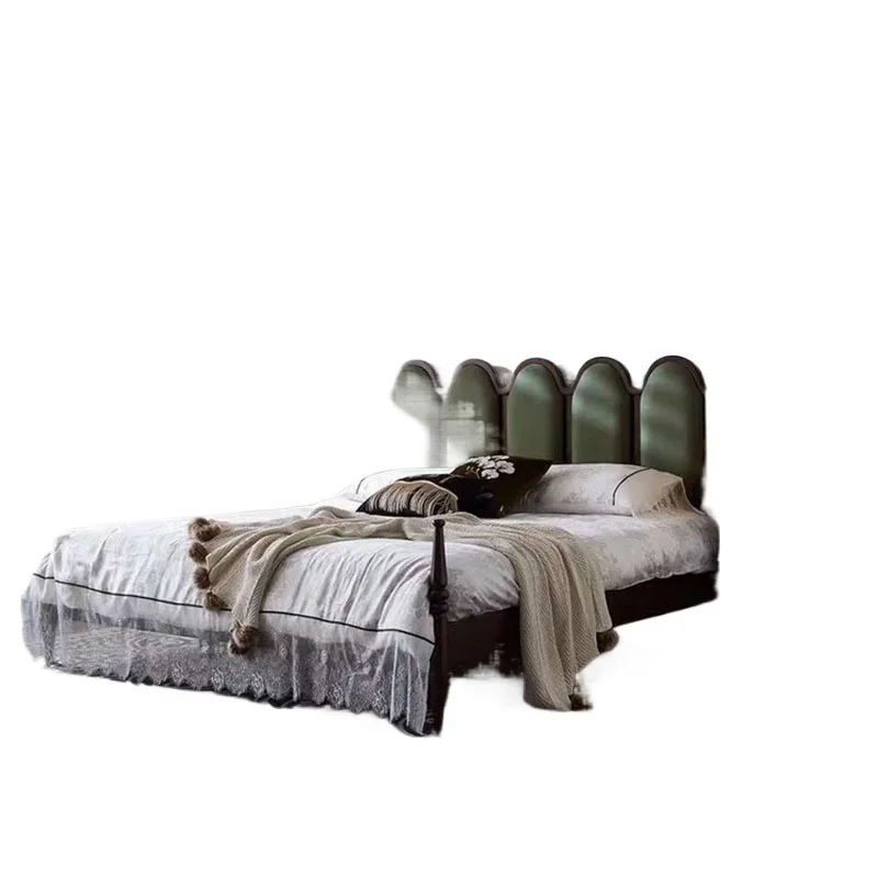 

American retro solid wood household 1.5 high-end oak bed simple French 1.8 master bedroom retro double bed 2 meters